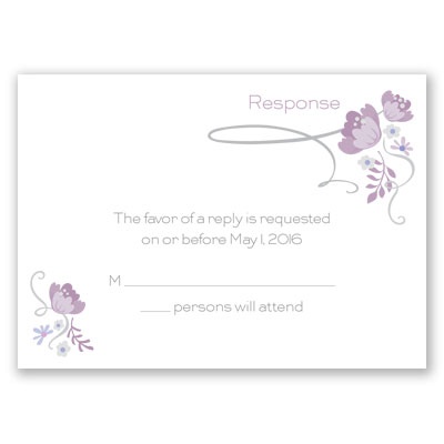 Retro Love - Lavender - Response Card and Envelope