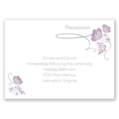 Retro Love - Lavender - Reception Card