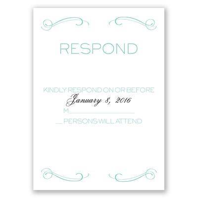 Elegantly Etched - Response Card and Envelope