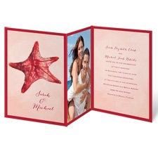 Watercolor Starfish - Merlot - Invitation
