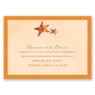 Watercolor Starfish - Terra Cotta - Reception Card
