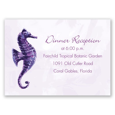 Sweet Sea Horses - Grapevine - Reception Card