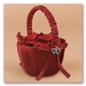With All My Heart - Claret Satin Wedding Basket