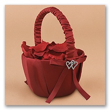 With All My Heart - Claret Satin Basket