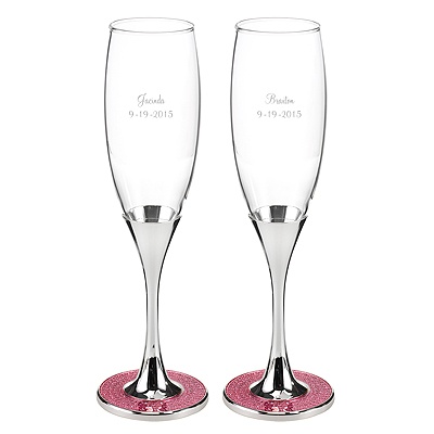 Wedding Party Flutes on Home    Wedding Reception Accessories    Toasting Flutes    Pink
