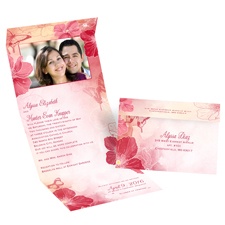 Flowers and Butterflies - Barn Red - Seal and Send Invitation