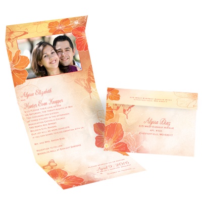 Flowers and Butterflies - Tango - Seal and Send Invitation