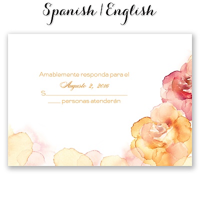 Flores Pintadas - Deep Orange - Response Card and Envelope