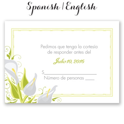 Lirios Hermosos - Response Card and Envelope