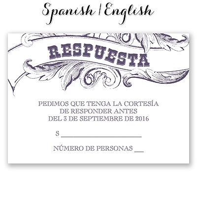 Bandera Antiguo - Response Card and Envelope