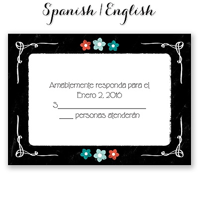 Pizarra Bonito - Aqua - Response Card and Envelope