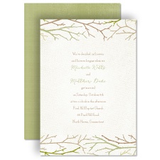 Twigs on Burlap - Olive - Invitation