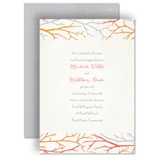 Twigs on Burlap - Poppy - Invitation