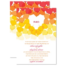 Aspen Leaf Heart - Invitation