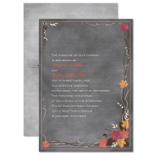 Chalkboard Autumn - Barn Red - Invitation
