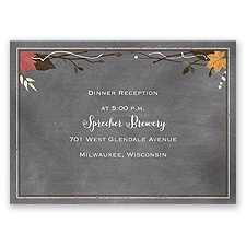 Chalkboard Autumn - Barn Red - Reception Card