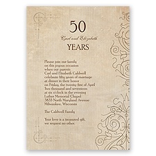 Antique Filigree - Anniversary Invitation
