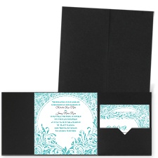 Damask Moon - Black - Pocket Invitation