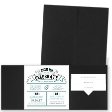Join the Celebration - Black - Pocket Invitation