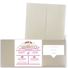 Join the Celebration - Gold Shimmer - Pocket Invitation