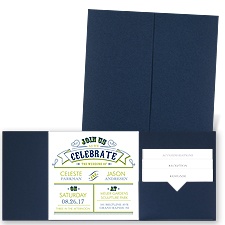Join the Celebration - Navy - Pocket Invitation