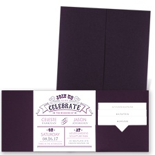 Join the Celebration - Eggplant - Pocket Invitation