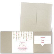 Heart Garland - Gold Shimmer - Pocket Invitation