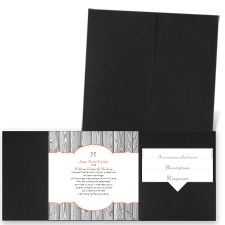 Weathered Fence - Black - Pocket Invitation