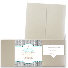 Weathered Fence - Gold Shimmer - Pocket Invitation