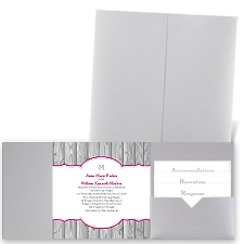 Weathered Fence - Silver Shimmer - Pocket Invitation