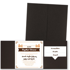 Pleasant Pines - Brown Shimmer - Pocket Invitation