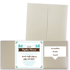 Pleasant Pines - Gold Shimmer - Pocket Invitation