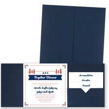 Pleasant Pines - Navy - Pocket Invitation