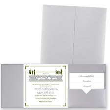 Pleasant Pines - Silver Shimmer - Pocket Invitation