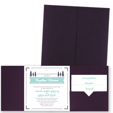 Pleasant Pines - Eggplant - Pocket Invitation