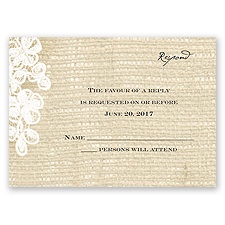 Burlap and Lace - Response Card