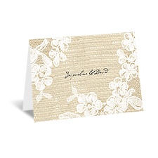 Burlap and Lace - Thank You Card