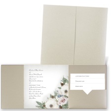 Winter Floral - Gold Shimmer - Pocket Invitation