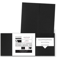 Modern Impression - Black - Pocket Invitation