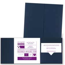 Modern Impression - Navy - Pocket Invitation