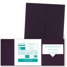 Modern Impression - Eggplant - Pocket Invitation