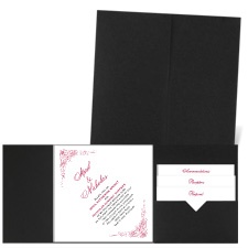 Delicate Filigree - Black - Pocket Invitation