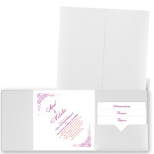 Delicate Filigree - White Shimmer - Pocket Invitation