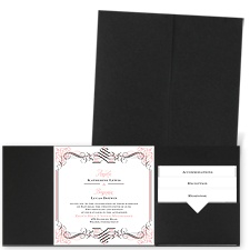 Lavish Border - Black - Pocket Invitation