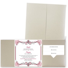 Lavish Border - Gold Shimmer - Pocket Invitation