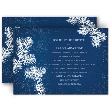Snowy Pines - Navy - Invitation