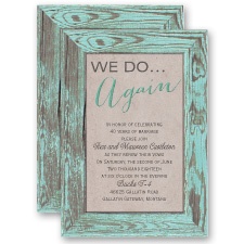 Tried and True - Aqua - Vow Renewal Invitation