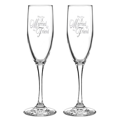 Silver This Day Toasting Flutes
