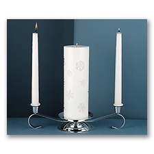 Silver Candle Stand & Candle Selection