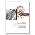 Flower Save The Date Card - Chocolate